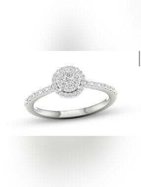 Kays Jewelry Silver Halo Diamond Cluster Ring - White